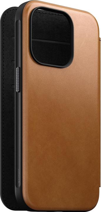 Actual product image Nomad Book Cover Modern Leather Folio iPhone 15 Pro Beige (Apple iPhone 15 Pro)