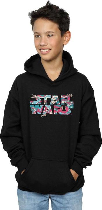 Immagine prodotto Star Wars Wavy Ship Logo Felpa con Cappuccio Ragazzi (152, 158)