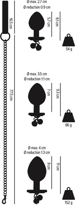 Actual product image You2Toys Butt Plug Set with a Leash