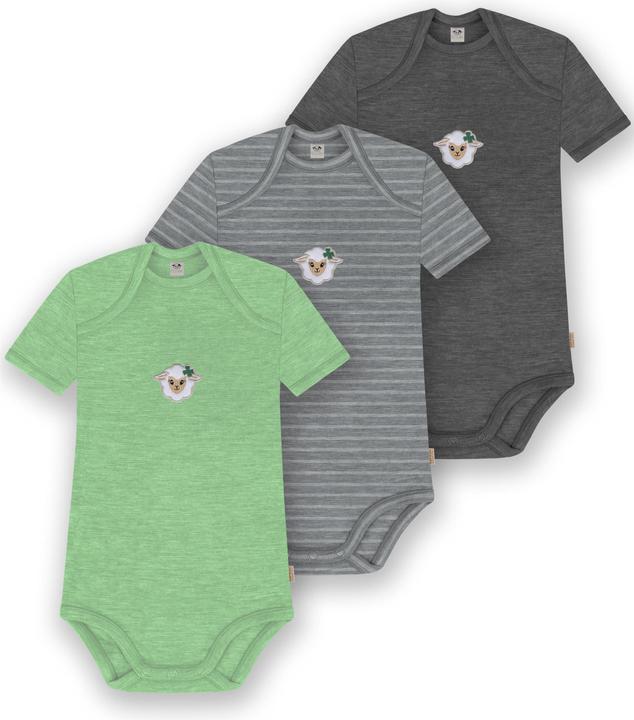 Normani 3er Set Baby Merino Body Kurzarm „Tauranga" - 9299