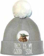 Produktbild Heroes Inc Star Wars: The Mandalorian - Bonnet à pompon Gris et Blanc This is my Good Side