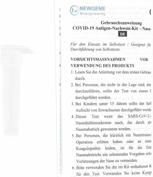 Produktbild Newgene Antigen Test Card (1 x)