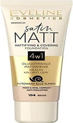 Produktbild Eveline Satin Matt Foundation mattierende Gesichtsgrundierung 104 Beige 30ml (104 Beige)