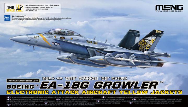 Actual product image Meng-Model Boeing EA-18G Growler Electronic Attack Aircraft Yellow Jackets