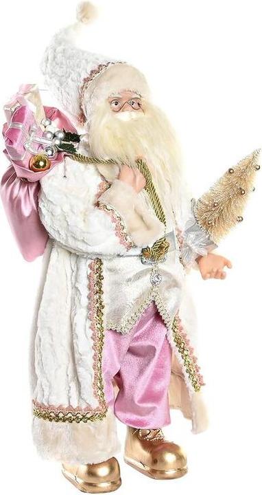 Produktbild DKD Home Decor Deko-Figur Weihnachtsmann Weihnachten Grau Rosa PVC Holz 32 x 20 x 60 cm