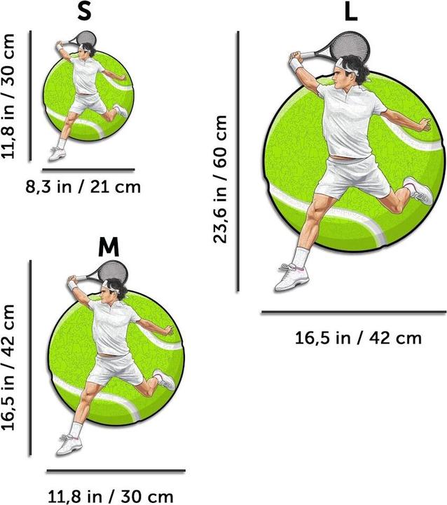 Actual product image Iconic Roger Federer - Tennis - Wooden Puzzle Size L (500 pieces) (500 pieces)