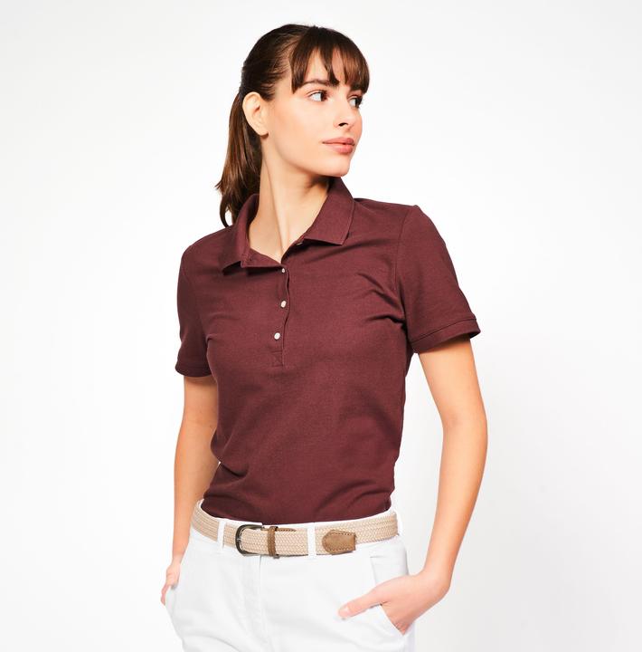 Produktbild Inesis Damen Golf Poloshirt kurzarm Baumwolle - MW500 dunkelbraun (S)
