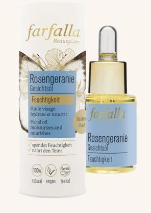 Actual product image Farfalla Moisturizing face oil rose geranium oil (15 ml, Face oil)
