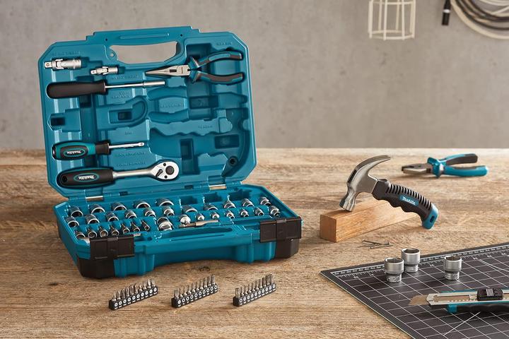 Produktbild Makita Werkzeug-Set (4.5, 6, 7, 8, 9, 10, 11, 12, 13, 14, 15, 16, 17, 18, 19, 21, 22, 24, 25, 27, 30, 40, 45, 46, 49, 50, 55, 60, 67, 76, 56 mm, 48 mm, T47, 54mm, 74 mm, 51 mm, 57mm, 52 mm, 58mm, 66 mm, t65, 73 mm, T75, 63 mm, 68 mm, T70, 53CZ, 42 mm, 43 mm, T35, DB 41)