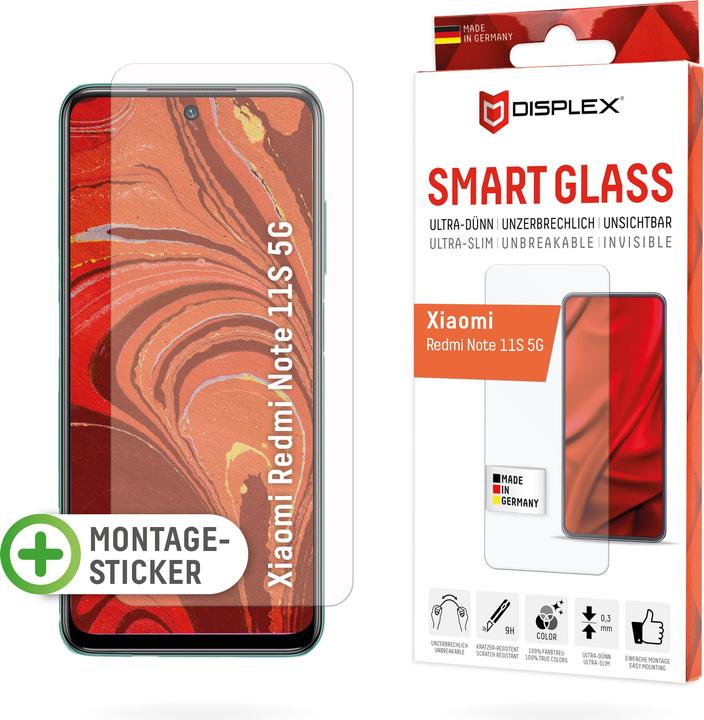 Image du produit Displex Smart Glass, Displayschutzfolie (1 pièce(s), Xiaomi Redmi Note 11S 5G)