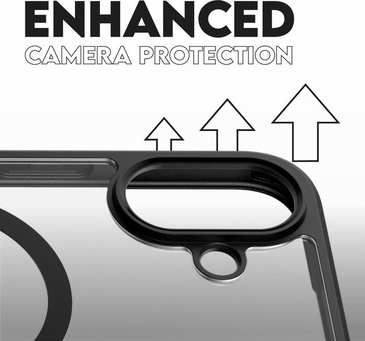 Actual product image PanzerGlass CARE by ® Flagship Case Transparent Urban Combat w. Black Frame & MagSafe iPhone '24 6.7" (Apple iPhone 16 Plus)