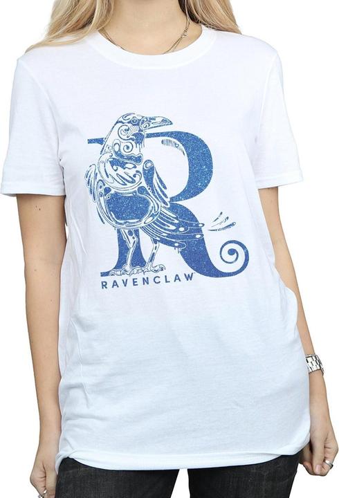 Actual product image Womens/Ladies Ravenclaw Glitter Cotton Boyfriend T-Shirt (XL)