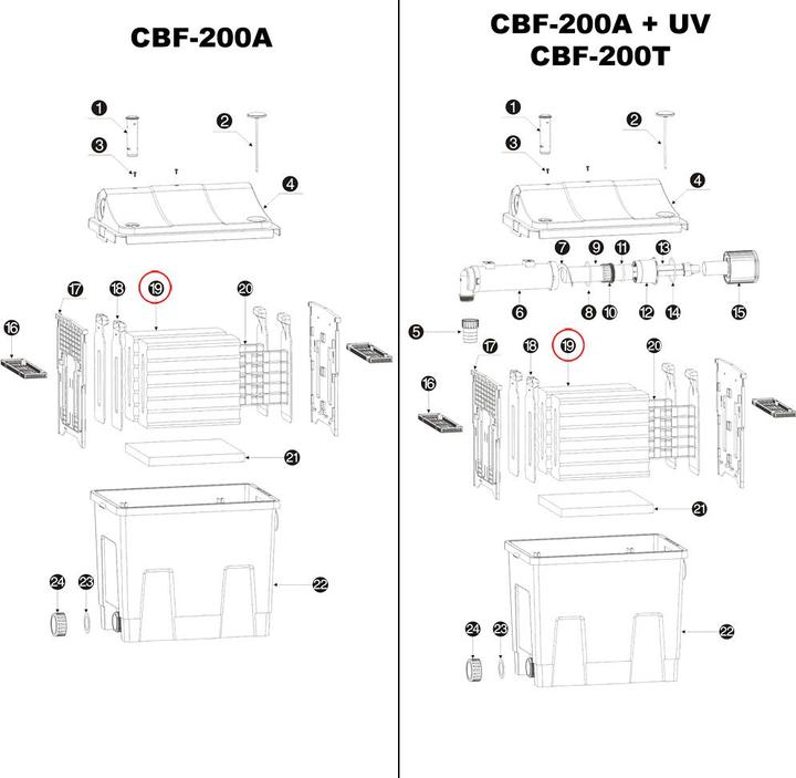 Produktbild SunSun CBF-200T CBF-200U CBF-200 Ersatzteil gelber Schwamm Biofilter Teichfilter