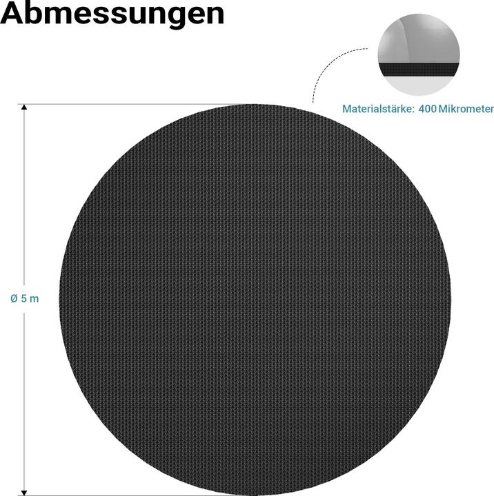 Produktbild Wiltec Pool Solarfolie Rund Ø 5m Poolabdeckung Solarplane Poolheizung
