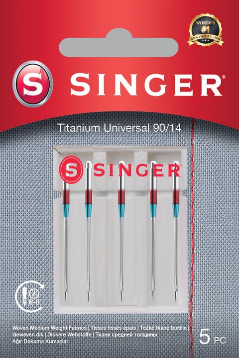 Actual product image Singer TITANIUM UNIVERSAL sewing machine needle, 90/14, pack of 5
