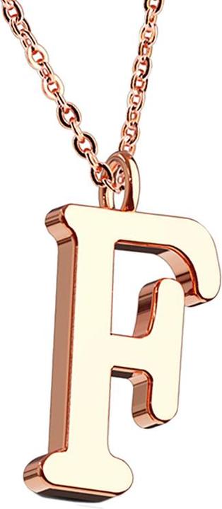 Produktbild Star Piercing Kette rosegold Anhänger Buchstabe F (ohne Messing, Chirurgenstahl 316L)