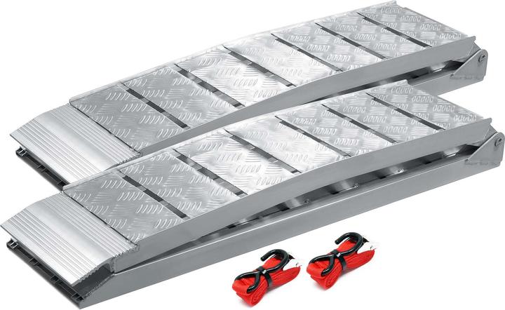 Actual product image Wiltec 2x folding loading ramp scooter ramp ATV Quad portable aluminium 228cm 1360kg (90x11 inches 3000lbs)