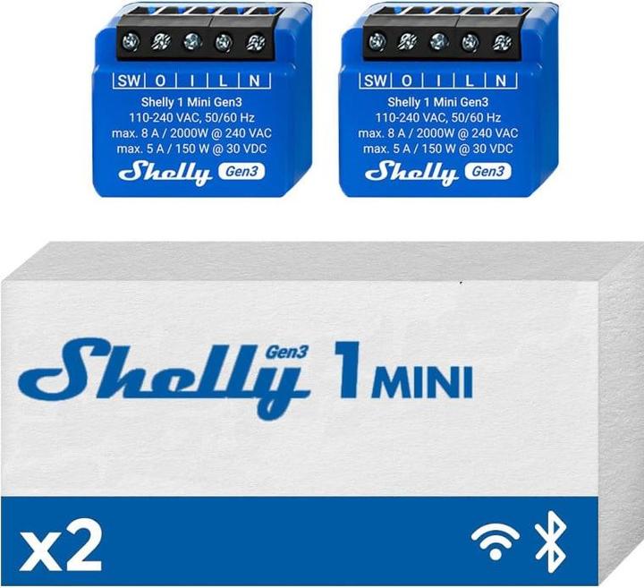 Actual product image Shelly 1 Mini Gen3 x2 (Switch actuator)