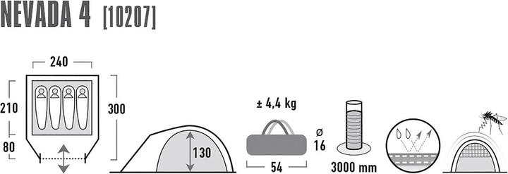 Produktbild High Peak Nevada (Kuppelzelt, 4.40 kg, 4 Personen)