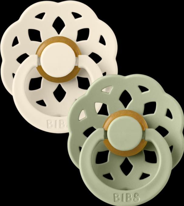 Actual product image Bibs Bohème latex dummy (size 2, 6-18 months), Ivory/Sage (2 x, 6 - 18 M.)