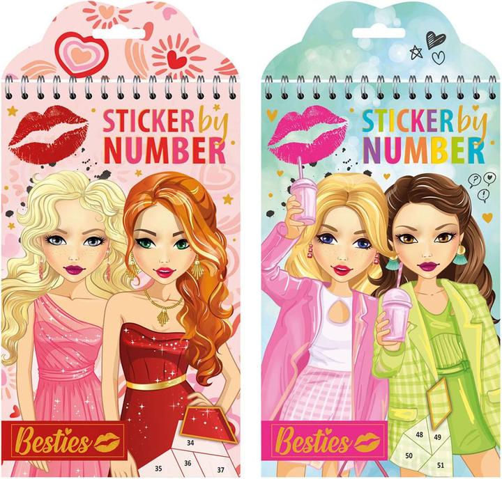 Actual product image Besties Stickers by numbers, 18 pieces.