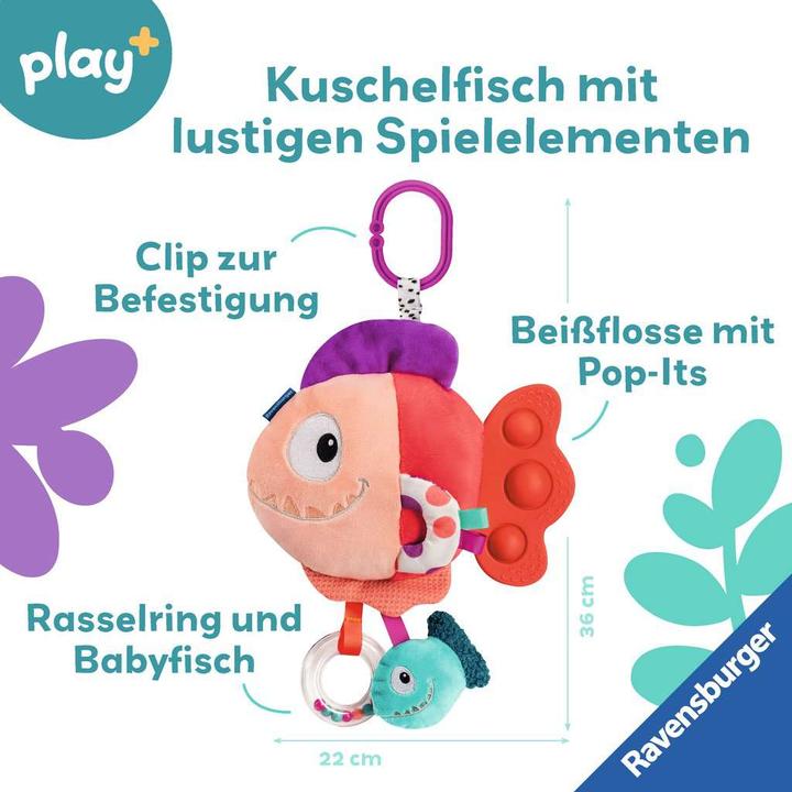 Immagine prodotto Ravensburger 4871 play+ Pop-it Piranha (rosso), peluche con tanti effetti di gioco, giocattolo per bambini