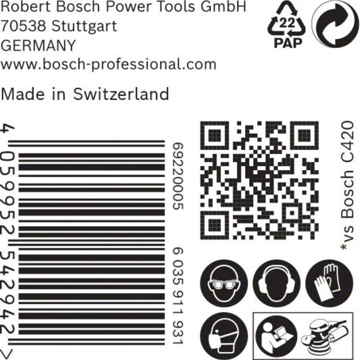 Image du produit Bosch Professional Zubehör Papier abrasif Expert C470 sans trous pour meuleuses d'angle et perceuses, 125 mm, G 240, 50 pcs. (240)