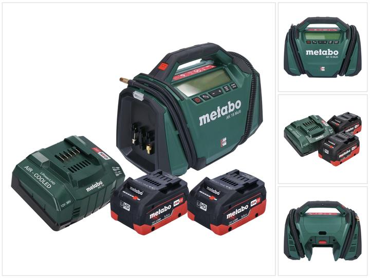 Metabo AK 18 Multi battery compressor 18 V 11 bar + 2x battery 5.5 Ah + charger (0 l)