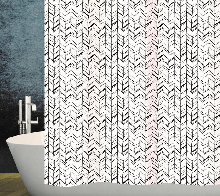 Image du produit Diaqua Rideau de douche textile Chevron (120 x 200 cm)