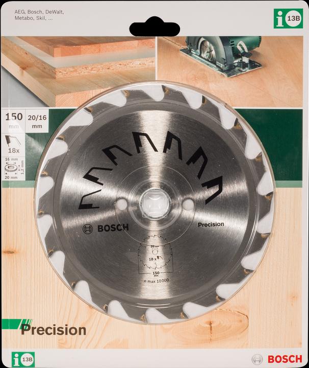 Produktbild Bosch Zubehör Kreissägeblatt PRECISION D= 150 mm Bohrung= 20 mm Z= 18