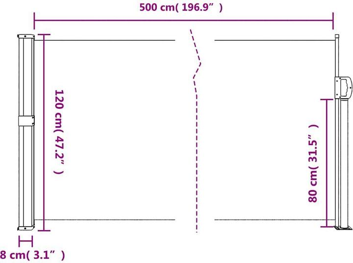 Produktbild VidaXL Seitenmarkise Ausziehbar (1.20 m)