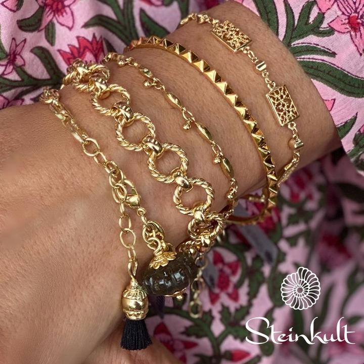 Image du produit Steinkult Bracelet doré "Inés (20 cm, Laiton doré 18 carats)