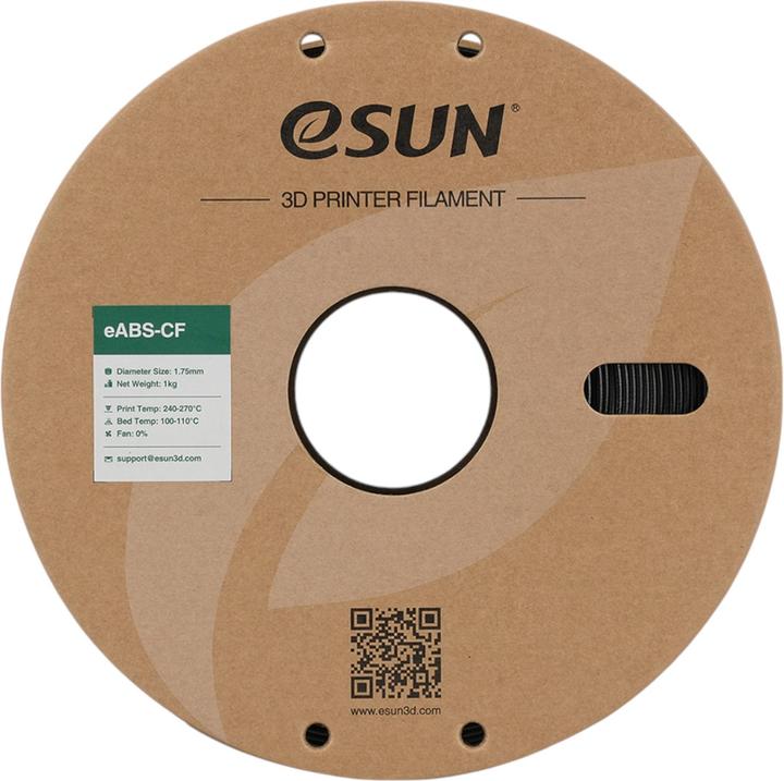 Image du produit eSUN EABS-CF 1,75mm BLACK 1kg (ABS, 1.75 mm, 1000 g, Noir)