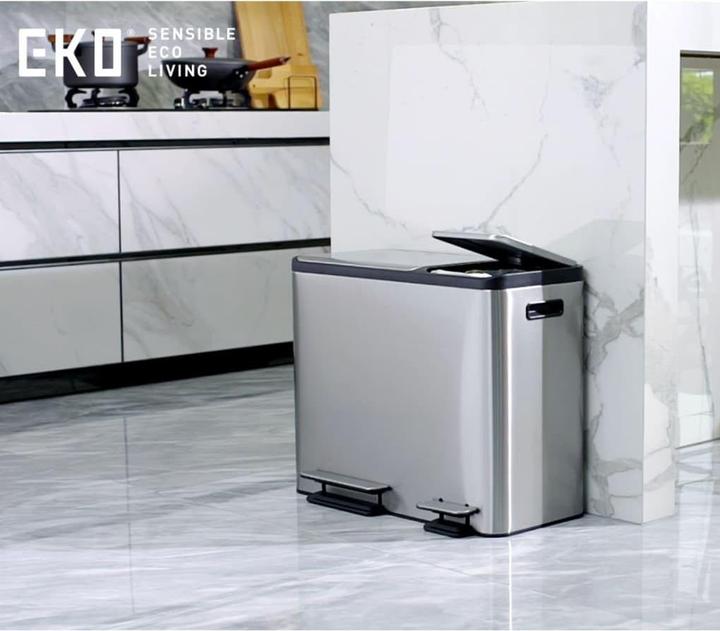 Produktbild EKO Treteimer EcoCasa 15+15+15 Liter edelstahl (45 l)