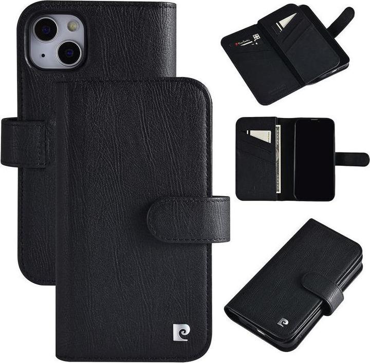 Image du produit Pierre Cardin Étui iPhone 13 - Book Case en cuir véritable noir & 9 fentes pour cartes No.183 (Apple iPhone 13)