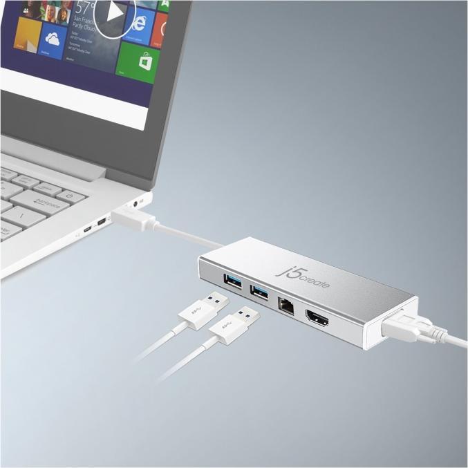 Actual product image j5Create JUD380 (USB-A, 2 Ports)