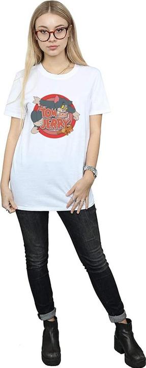 Image du produit Tom & Jerry T-shirt boyfriend en coton Catch pour femmes/femmes (L)