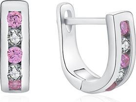 Immagine prodotto Moiss Eleganti orecchini in argento con zirconi chiari e rosa E0000176