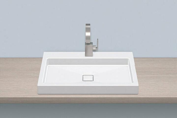 Produktbild Alape Aufsatzbecken AB.RE700H.2, rechteckig B: 700mm H: 90mm T: 460mm, 3209000000, weiss (460 mm, 700 mm)