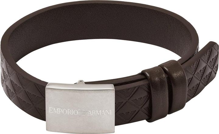 Emporio Armani Armband (2.50 cm, Edelstahl, Leder)