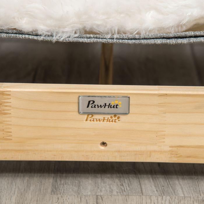 Actual product image Swisshandel24 Cat bed with frame hammock for cats raised cat nest with soft cushion pine wood Natu (Cat)