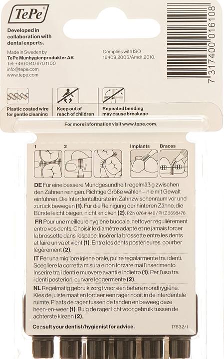 Produktbild TePe Interdental Brush 1.5mm schwarz (6 x, 1.50 mm)
