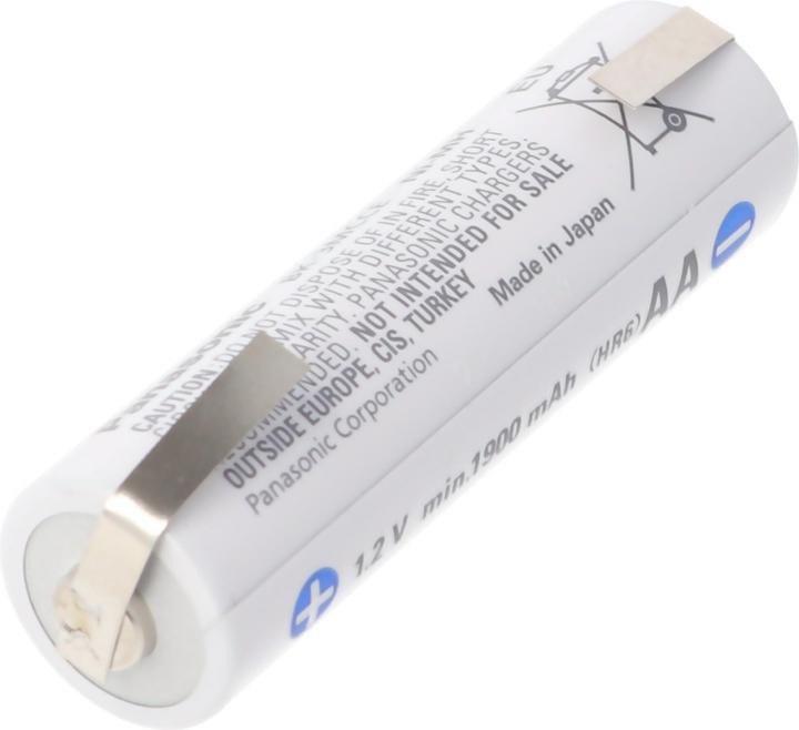 Actual product image Panasonic Battery Eneloop BK-3MCC Mignon AA with soldering lug in U-shape (1 pcs., AA, 2000 mAh)