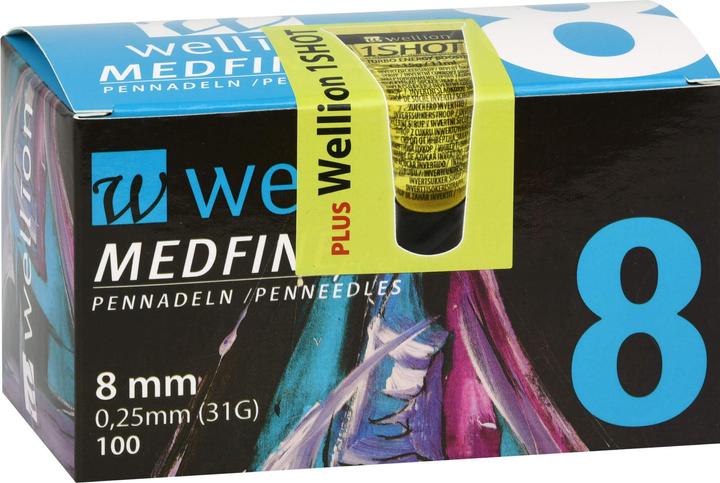 Image du produit Wellion Aiguilles de Penn Medfine Plus 8mm (Aiguilles de stylo + aiguilles jetables)