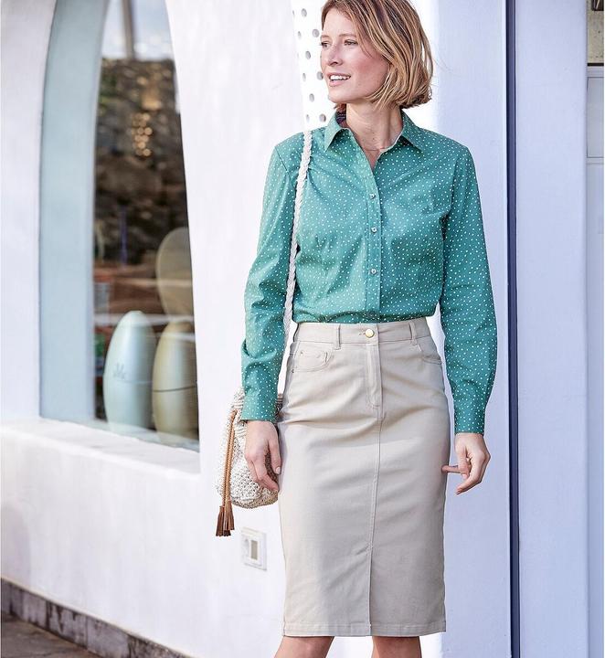 Actual product image Anne Weyburn Straight skirt in stretch cotton (36)