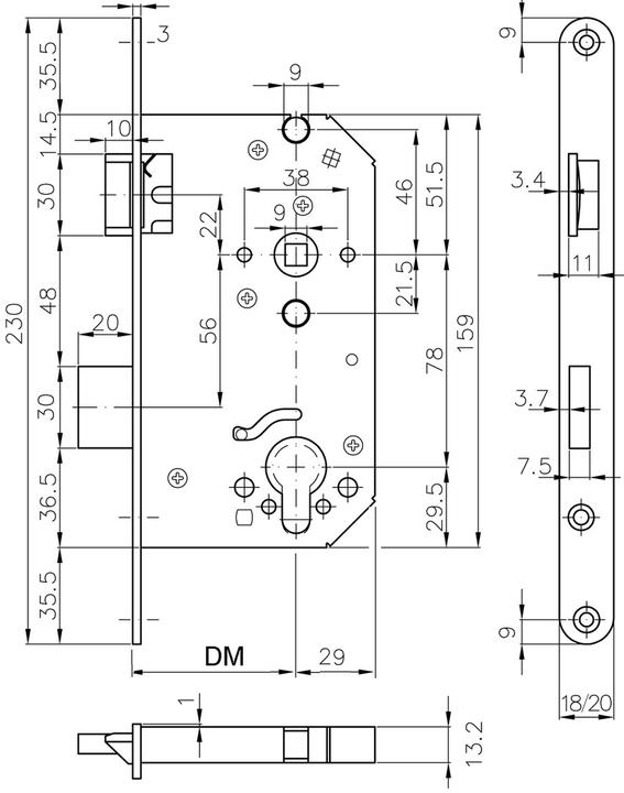 Produktbild MSL Sicherheits-Einsteckschlösser CASA-Alpha 1255 (Einsteckschloss)