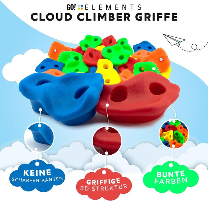 Immagine prodotto GO!elements Sostegni per arrampicata per bambini 15 pezzi (Arancia, Rosso, Blu, Verde, Giallo)