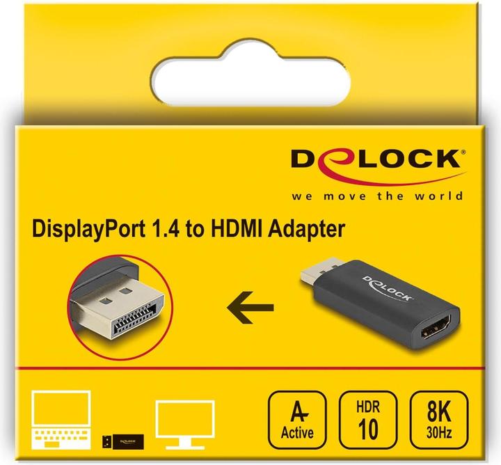 Produktbild Delock Aktiver DisplayPort 1.4 zu HDMI Adapter 8K mit HDR Fu (HDMI, 5.86 cm)