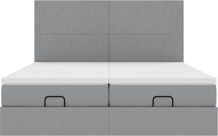 Produktbild VidaXL Ottoman-Bett mit Matratzen Hellgrau 160x200 cm Stoff (160 x 200 cm)