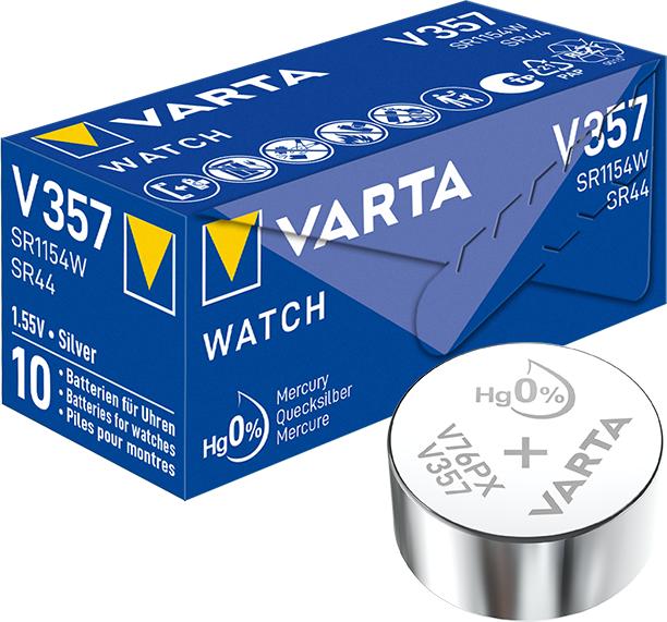 Produktbild Varta V357 / SR1154W - 10 Knopfzellen (10 Stk., SR44, 28L, 143 mAh)